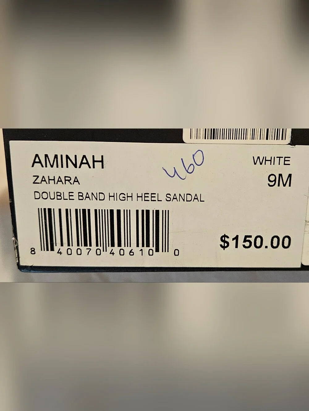 AAJ by Aminah White Zahara Double Buckle T-Strap Stiletto Sandal Heels Size 9